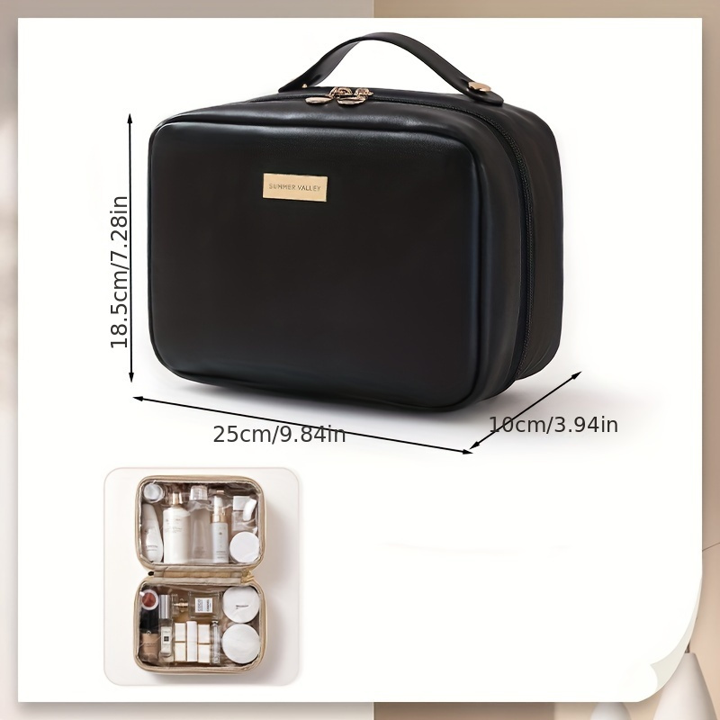 Detachable Black Large Travel Makeup Brush Bag