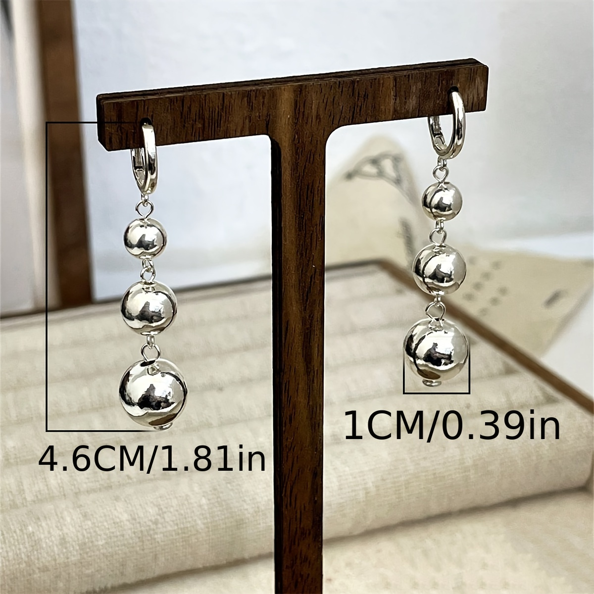 925 Silver Dangle Earrings Polished Circle Drop Hypoallergenic