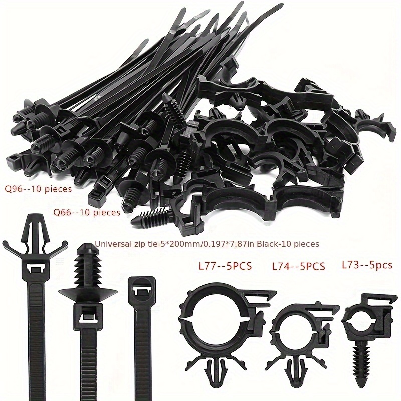 TEMU 45pcs Push Mount Zip Tie Cable Clips With Universal Car Wire Routing, Auto Locking Cable Organizer Fasteners