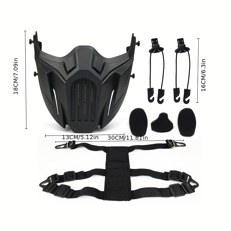 Tactical Half Face Mask Carbon Fiber Protection For Outdoor - Temu