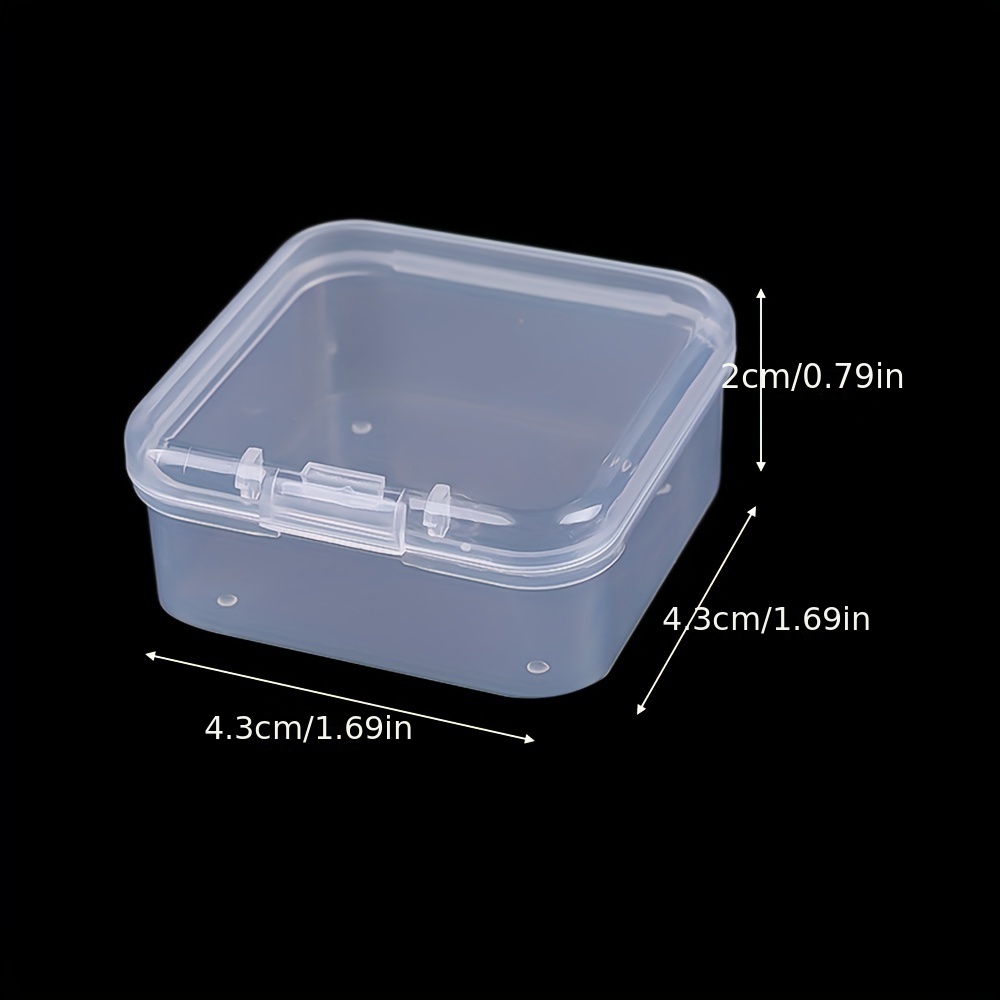 Small Transparent Storage Box With Hinged Lids Sticker - Temu