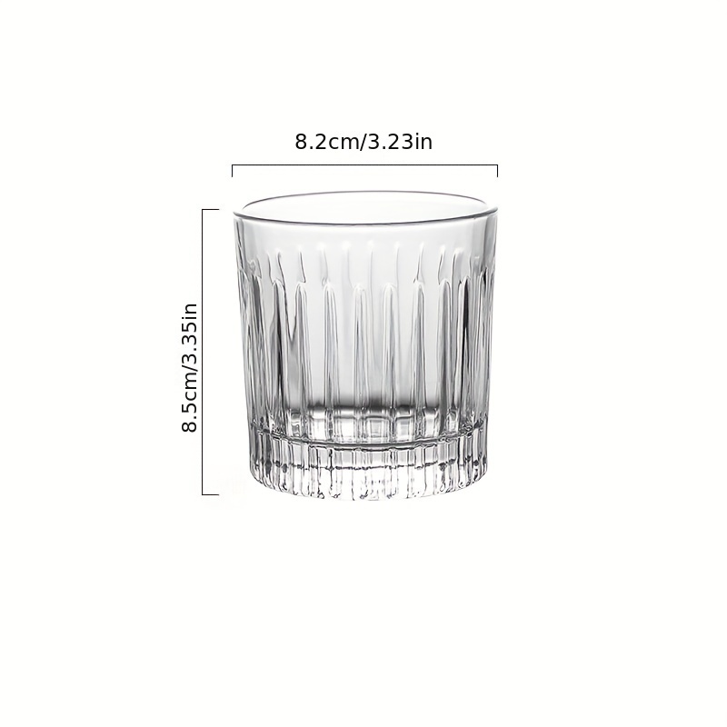 Vertical Striped Glass Cup, Iced Coffee Cup, Vintage Transparent Water Tea  Milk Juice Mugs Cup, Wine Glasses For Cocktail, Whisky, Drinkware - Temu