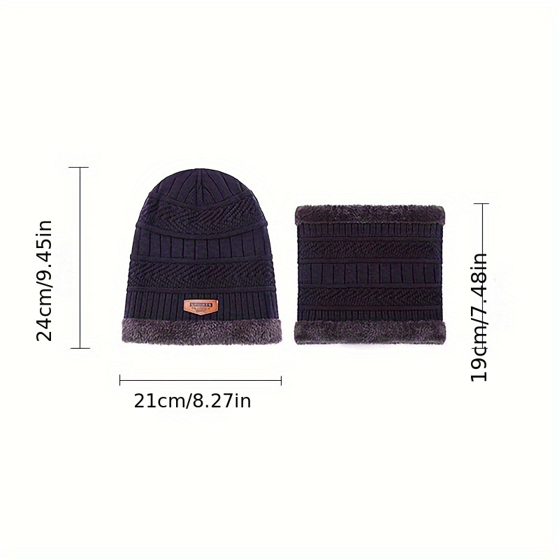 2 Piezas - Gorros Punto Gruesos Forro Polar Invierno Hombre, Opción Ideal  Regalos - Joyería Accesorios - Temu Mexico