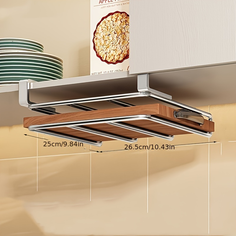 TEMU 1 support de rangement de cuisine à simple couche en acier inoxydable, robuste et durable, rangement à étages, peut contenir des planches à