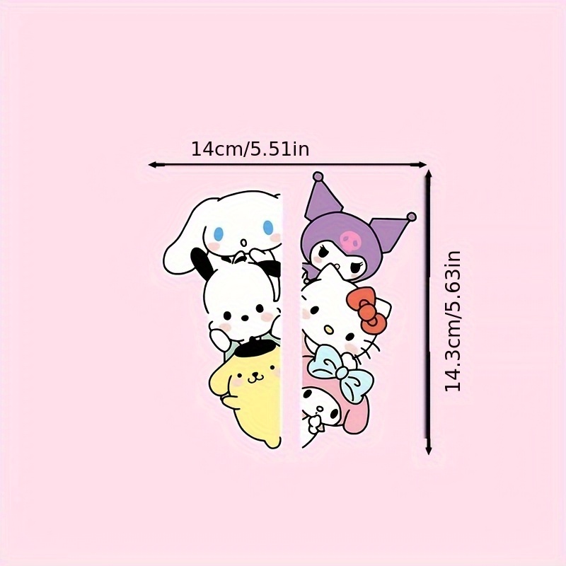TEMU Cartoon Cute Anime Car Stickers - Waterproof Scratch-resistant Self-adhesive Vinyl Decal With Semi-matte Surface, Decorative Sticker For Car