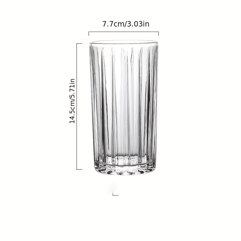 Vertical Striped Glass Cup, Iced Coffee Cup, Vintage Transparent Water Tea  Milk Juice Mugs Cup, Wine Glasses For Cocktail, Whisky, Drinkware - Temu