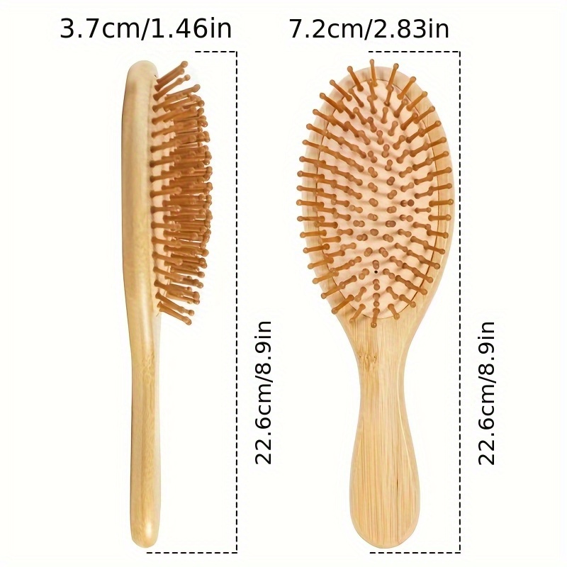 E-shop Holz-Bambus-Bürste mit Reinigungskrallen, 2 Stück, Luftpolsterkamm, Reinigungskamm, geeignet für alle Haartypen, Holz-Kopfhautmassage,