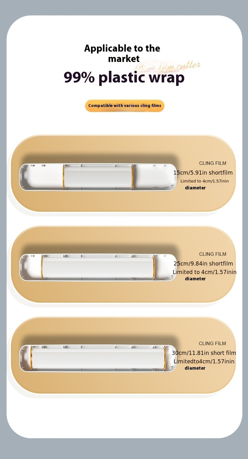 1pc   sliding cling film cutter disposable plastic wrap slicer for kitchen and restaurant use details 6