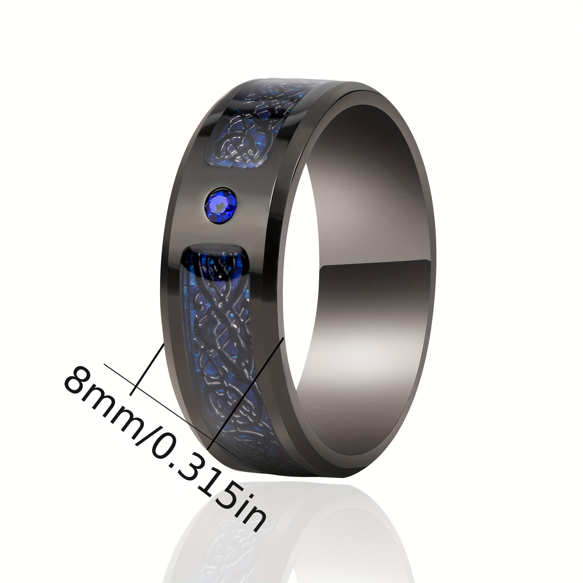 Men's Two Tone Zircon Dragon Pattern Ring