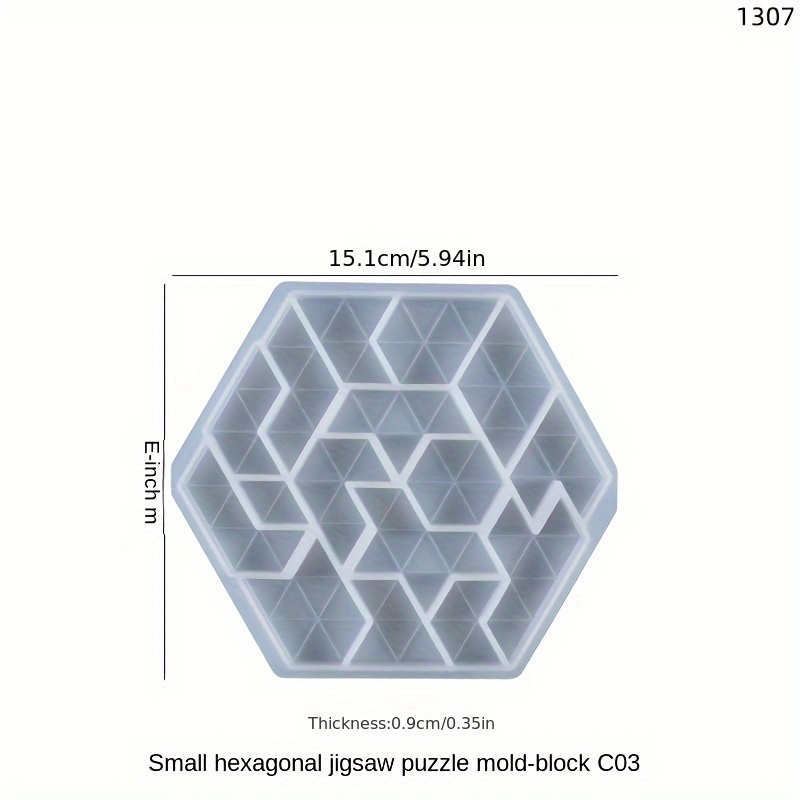 Educational Hexagonal Puzzle Silicone Mold Game Toys Epoxy Resin Mold Crafts Making Casting Tools