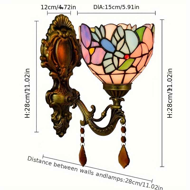 Tiffany Stained Glass Wall Lamp Balcony Aisle Entrance - Temu