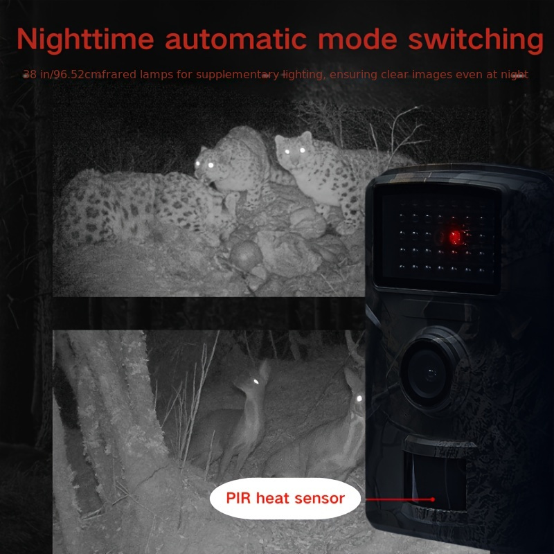 hd ir camera with night vision 0 8s trigger 120 motion sensor 1080p video capture outdoor wildlife tree mountable battery not included wildlife monitoring night vision camera durable camera Product details 10