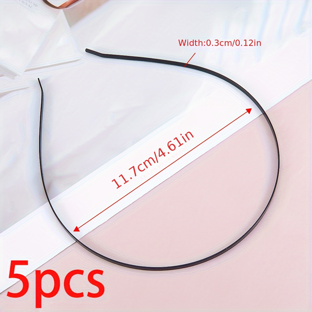 TEMU 5 pezzi Fascia per capelli in metallo , facili, base per fascia per capelli vuota per decorazioni per capelli in tessuto, per capelli, forniture