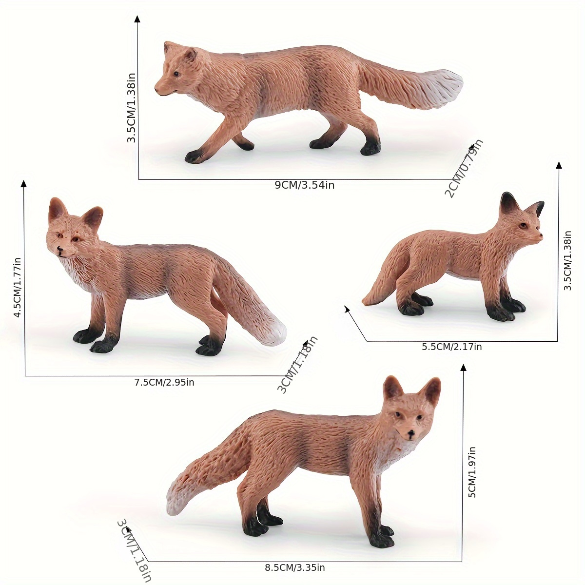 Simulation Static Solid Wild Animal Model Red Fox Little Fox - Temu