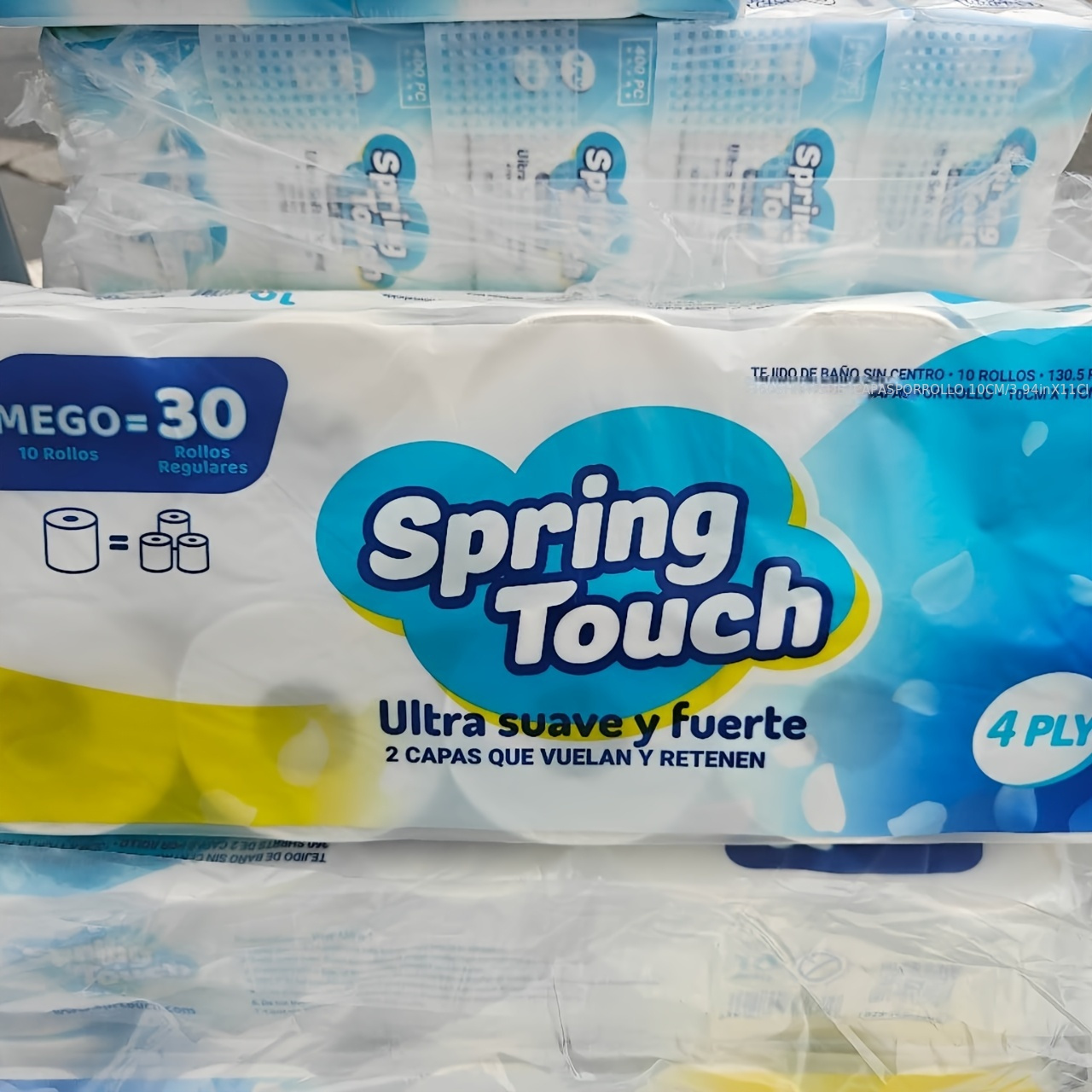 springtouh   roll paper is super soft   with 4 layers 2 layers attached durable thick and   paper which does not drop   and is suitable for hotels dining cars and offices