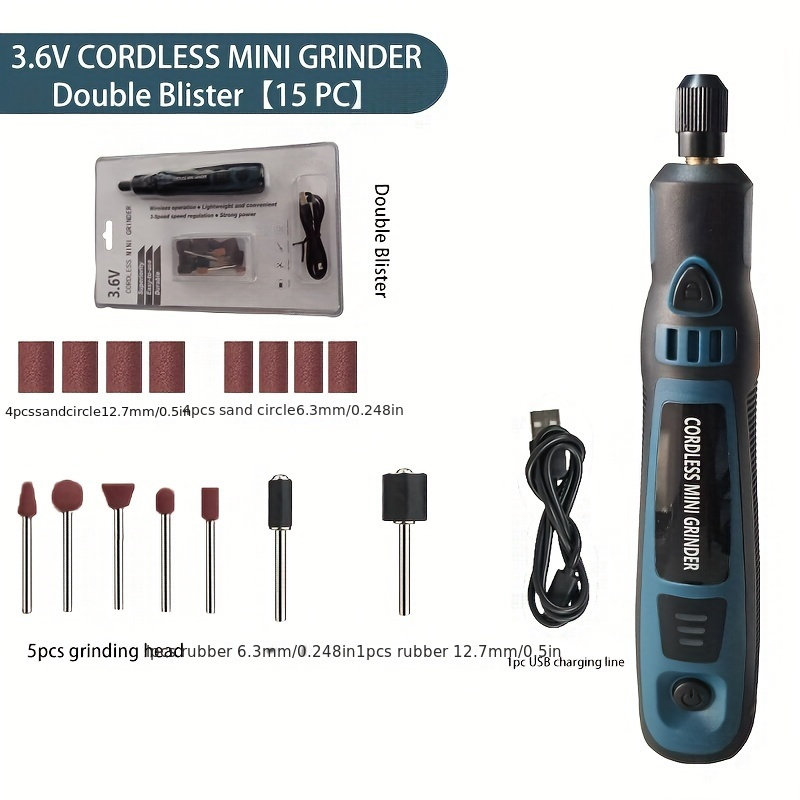 Mini Electric Grinder Set Cordless Drill Rotary Tool Wood Carving