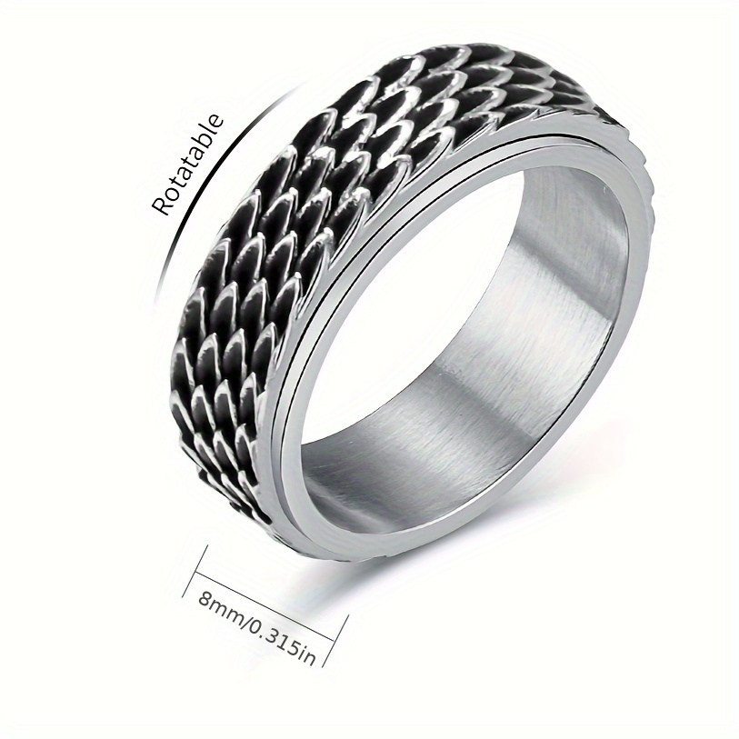 1pc mens retro cool rotating ring punk stainless steel ring with   Product details 1