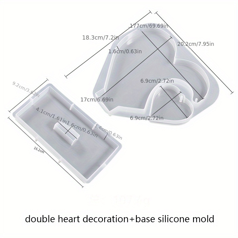 Large Photo Frame Resin Molds, Heart Shape Silicone Molds For Epoxy Resin,  Diy Picture Frame Display Unique Mold For Resin Casting, Home Decor Gift