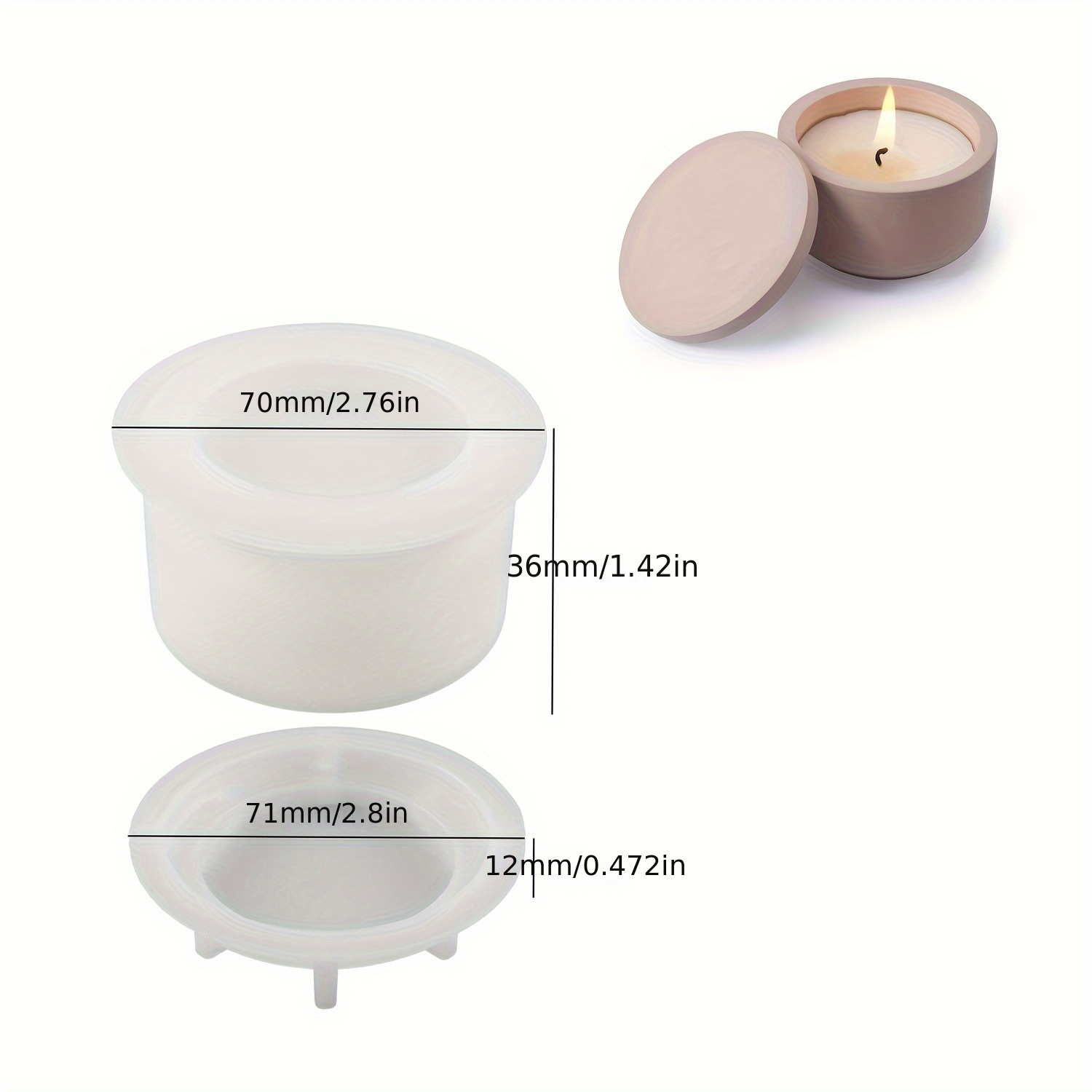 Forme Ronde Gateau Moules Silicone Fleur 3D - Lot De 6 Moules Pour Chocolat, Savon, Bougies DIY Moule Fleur Resine Epoxy