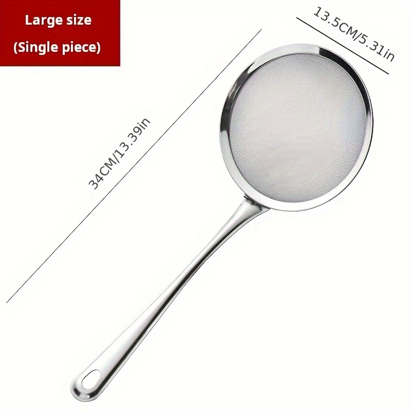 TEMU Stainless Steel Ladles For Household Use, A For Filtering Soybean Milk And Juice. Are Oil-separating Skimmers. Sieve Ladles Are A Must-have And