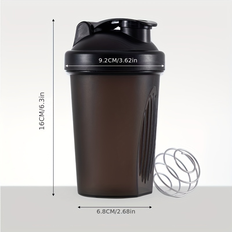 1pc 400ml Sports Shaker Bottle, Made Of Pp Material With Stainless