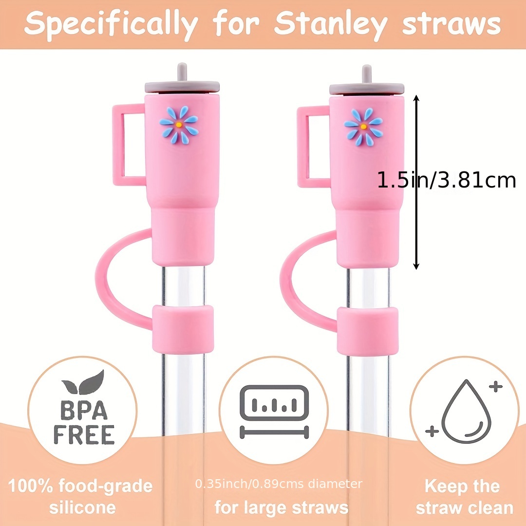 Silicone Straw Topper For Stanley Cups 6Pcs🤭🤗😃 - Stanley Tumbler -  Stylish Stanley Tumbler - Pink Barbie Citron Dye Tie