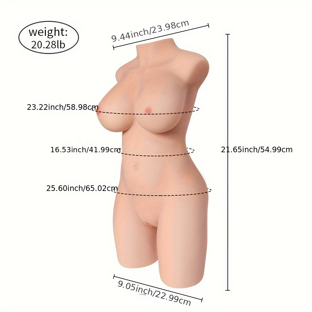20.28LB Sex Doll Male Masturbator with 3-in-1 Soft Big Breast Tight Pussy & Ass Sex, Adult Torso Sex Toy Dolls for Men Orgasm, Realistic Convenient Fleshy Masturbation Size.