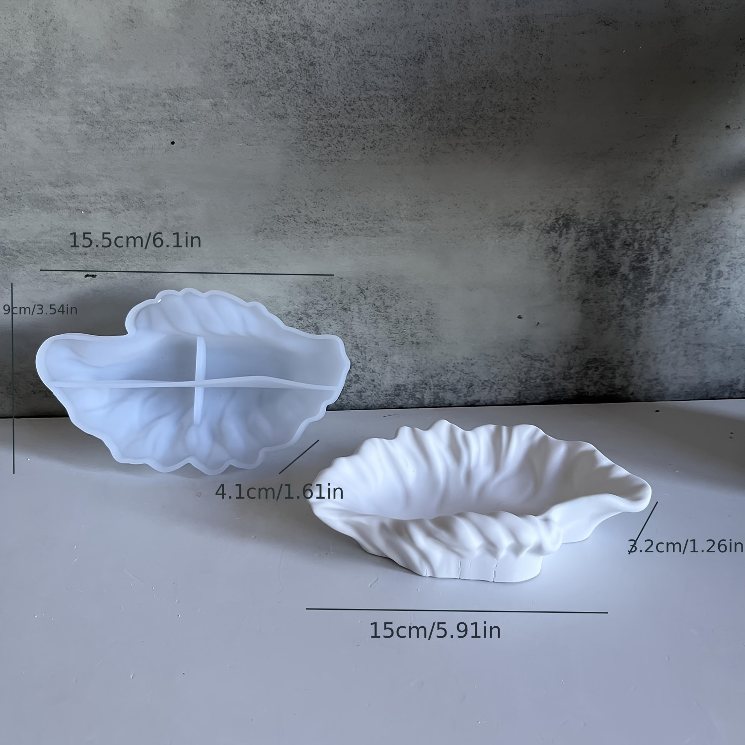 Resin Casting Mold, 1pc, Shell Wave Plate Gypsum Candle Storage Box Silicone Mold Suitable For Courtyards, Living Rooms, Exhibition Stands, Jewelry Storage, Cement Gypsum Resin Silicone Mold