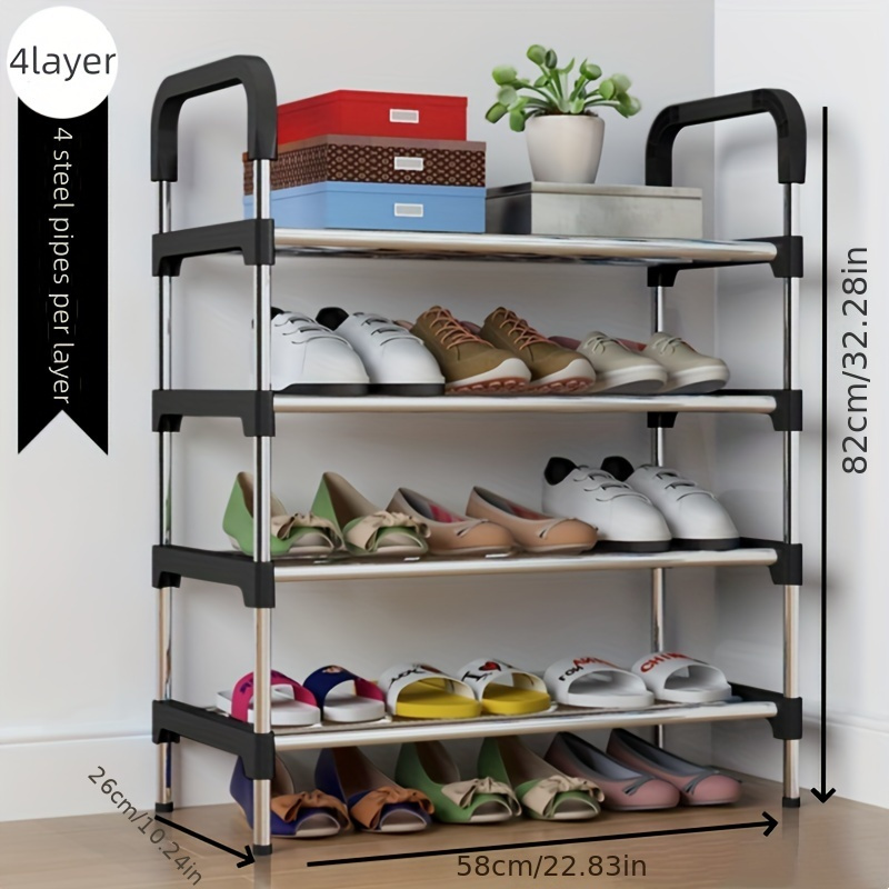 1pc 8 tier metal shoe rack for entryway porch patio bedroom living room sturdy freestanding space saving shoe organizer for   room types details 9