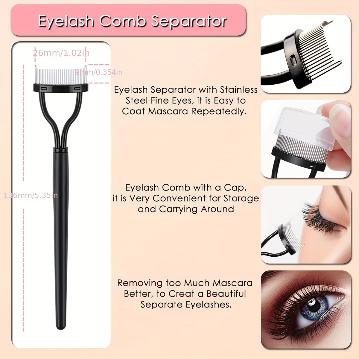 Peigne et Brosse pour Cils ou Sourcils