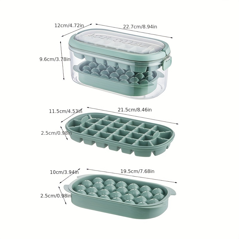 Portable 2 In 1 Ice Cube Mold and Storage Box with Handle High