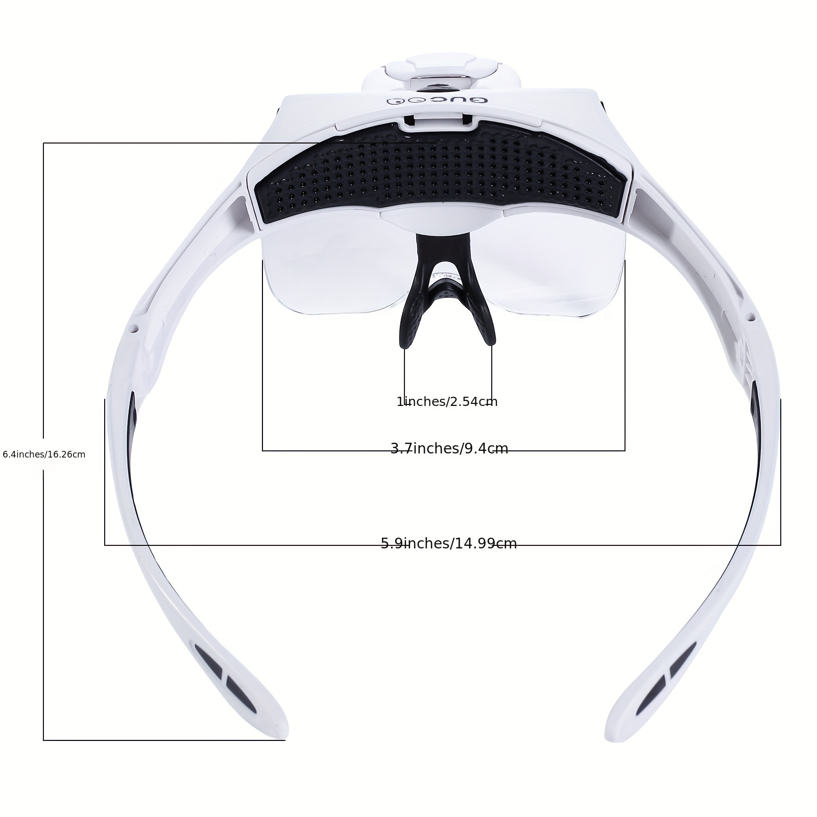 Headband Headset Magnifier, 5 Different Lenses Adjustable Loupe Visor  Eyeglasses Bracket Interchangeable 2 LED Lights for Eye Lashes Extensions  Tool