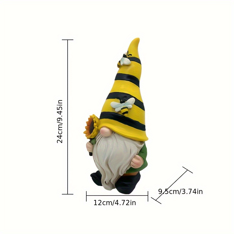 Garden Gnome Elf Resin Craft Ornament Courtyard Decor Outdoor Flowerbed Statue Beehive Gnome