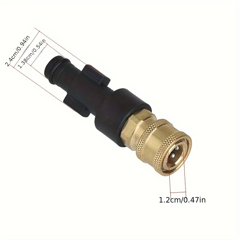 1/4 Inch High-pressure Washer Hose Adaptor With Foam Pa Sprayer - Black And Golden Connector For Car Washing And Cleaning, Car Washing Accessory | Sprayer | Metallic
