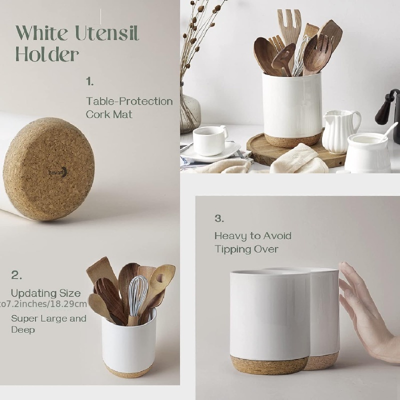 Utensil Crocks Utensil Holder For Countertop Porcelain - Temu