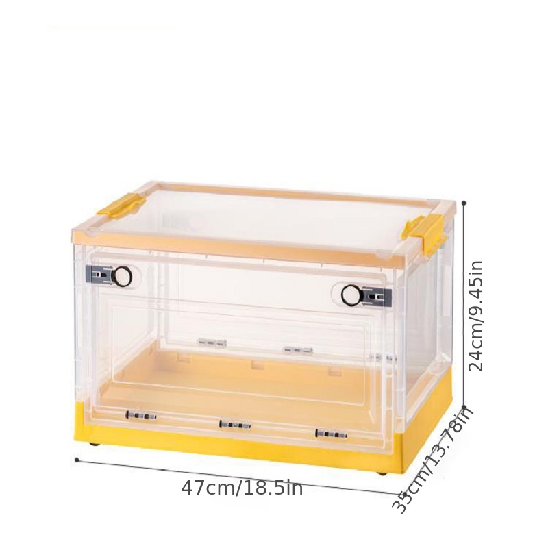 Household Transparent Folding Storage Box With - Temu