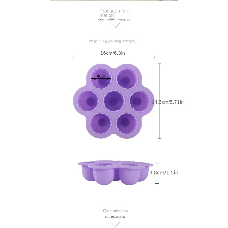 1pc 24 Grid Silicone Ice Cube Mold With Lid, Modern Purple Ice Cube Maker  Tray For Kitchen