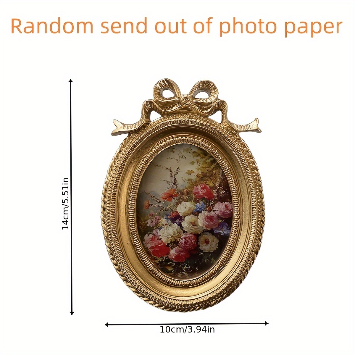 European-style Resin Oval Photo Frame, Hung Or , Photo Paper Included At Random