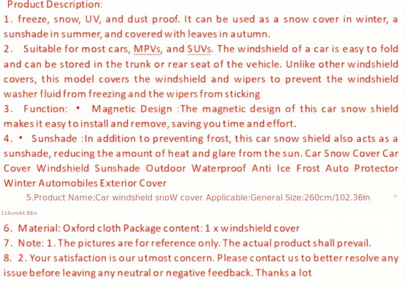 Winter Auto Verdickte Frontscheibe Frost proof Anti - Temu Switzerland