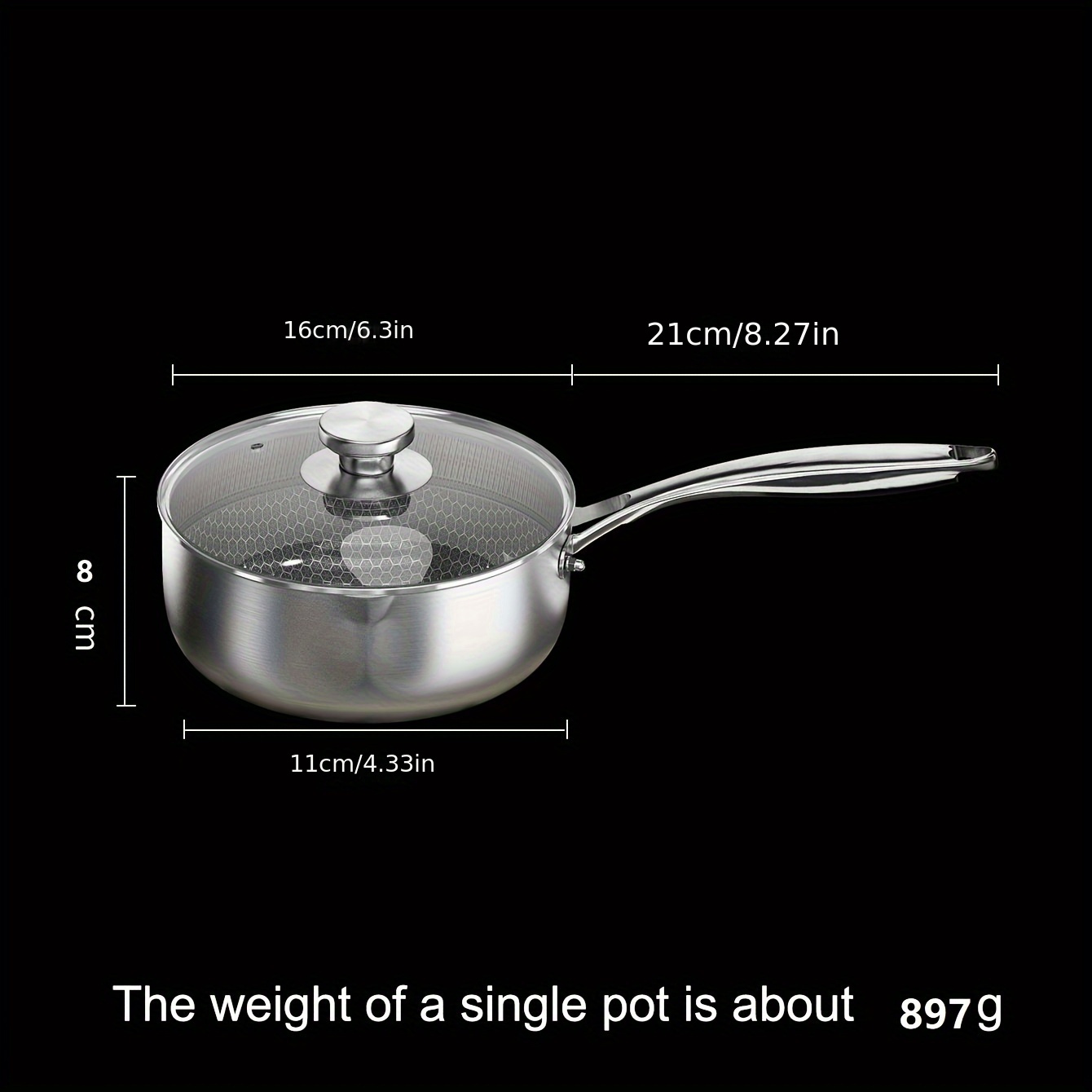 Image of 1pc Japanese-style Yukihira Pan, 304 Three-layer Stainless Steel Milk Pot, Baby Food Pot, Household Non-coated Small Noodle Cooking Pot And Soup Pot