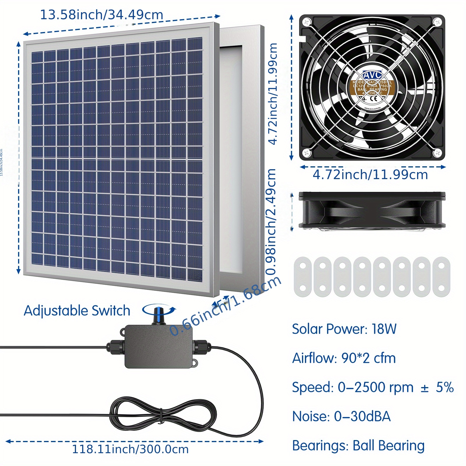 Solar Powered Electric Ventilator Kit: Weatherproof Dual Fan