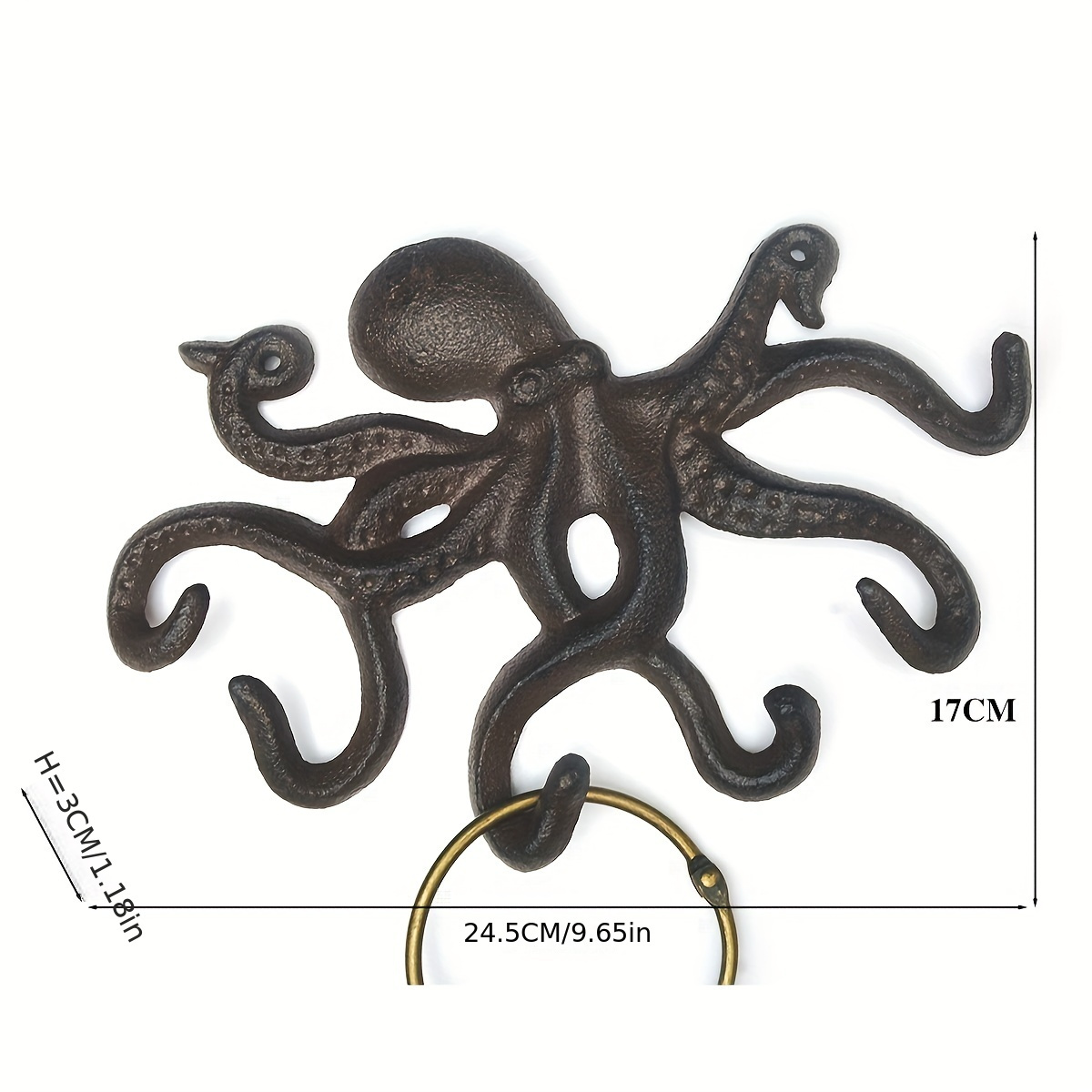  Octopus Wall Hooks Cast Iron Towel Hook Coat Rack Antique Style  Green Verdigris -cirasanyoe : Home & Kitchen
