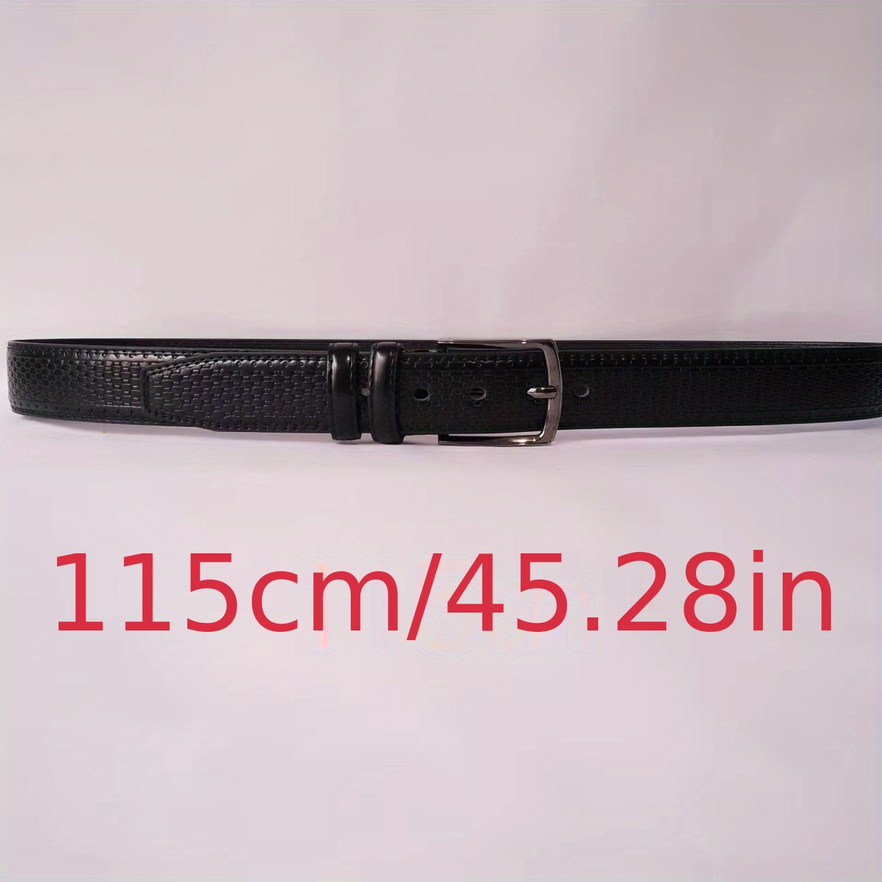 Men's Plaid Leather Belt Pin Buckle Casual Waist Strap