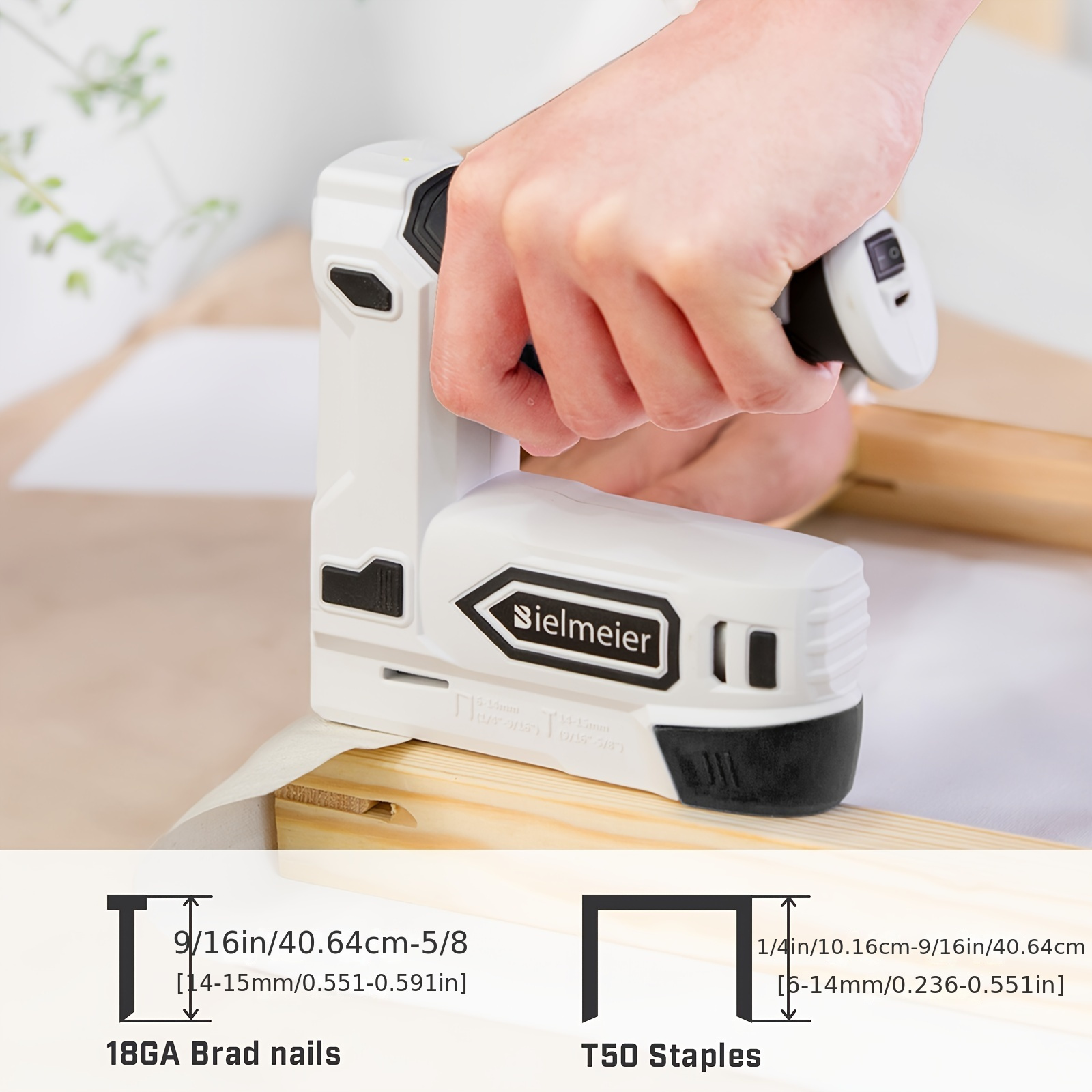  electric staple gun 2 in 1 electric stapler 4v cordless brad nailer kit battery powered nail gun for upholstery carpentry diy with staple remover 1600pcs and nails details 3