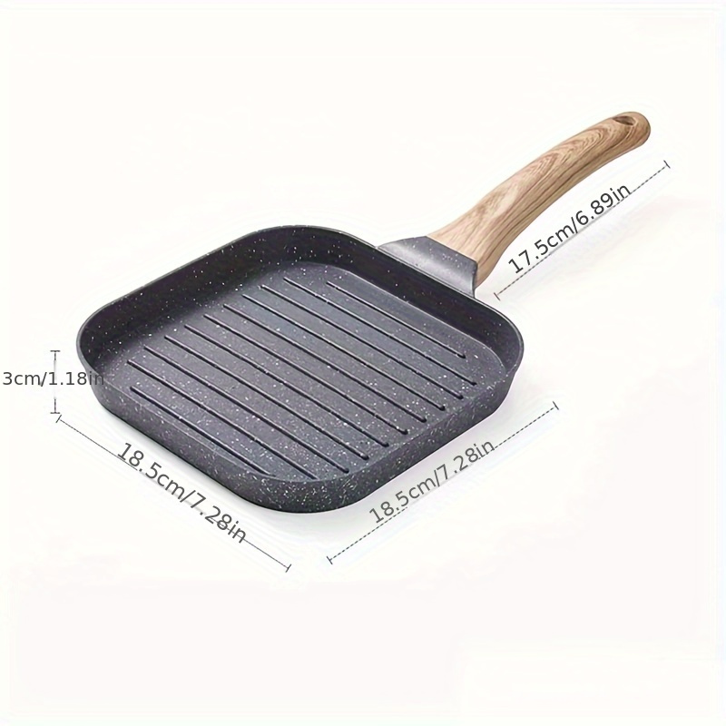 Steak Pan, Striped Cast Iron Square Grill Pan, Uncoated Non-stick Skillet  Pan With Handle, Stove Top Griddle Pan For For Grilling, Frying, Sauteing,  Cookware, Kitchenware, Kitchen Items - Temu