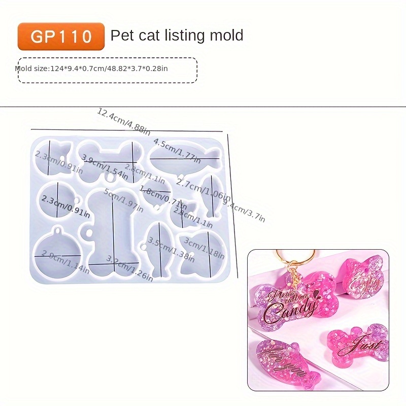 Cat Dog Tag Epoxy Resin Silicone Mold Dog Bone Cat Fish - Temu