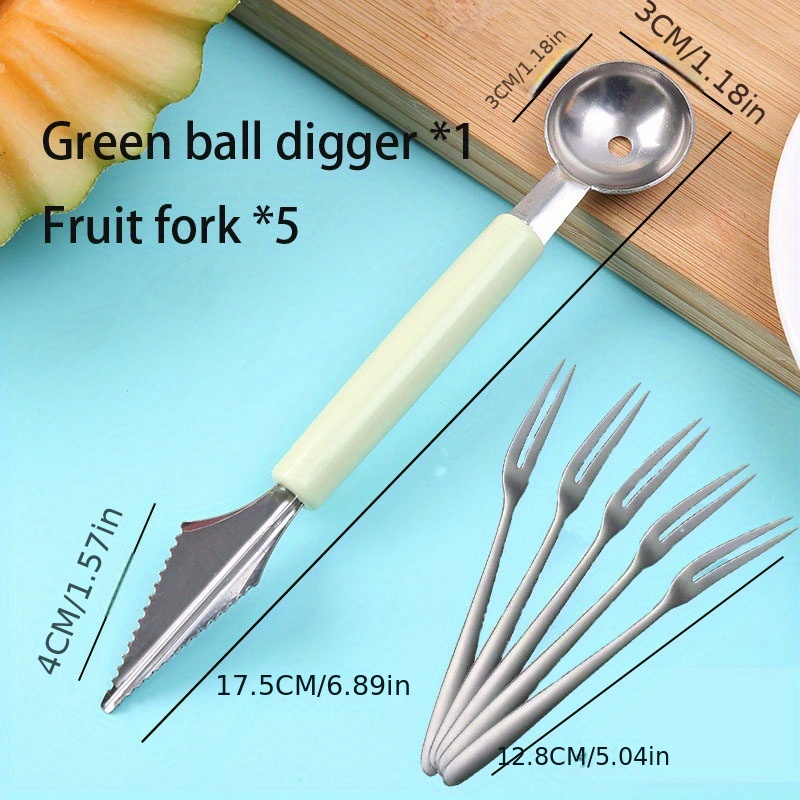 Stainless Steel Fruit Ball Spoon, Fruit Ball Digger, Creative Carving  Kinfe, Fruit Fork, Dessert Fork, Sweet Fruit Scoop, Watermelon Scoop,  Cantaloupe Spoon, Ice Cream Scoop, Kitchen Tool, Kitchen Accessaries - Temu