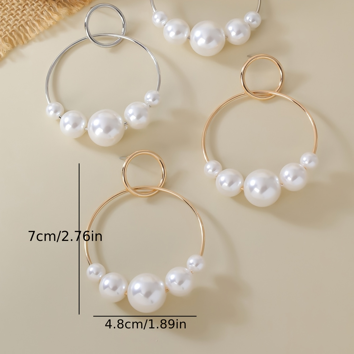 Bohemian Vintage Inspired Hoop Earrings Iron Beaded Hoops