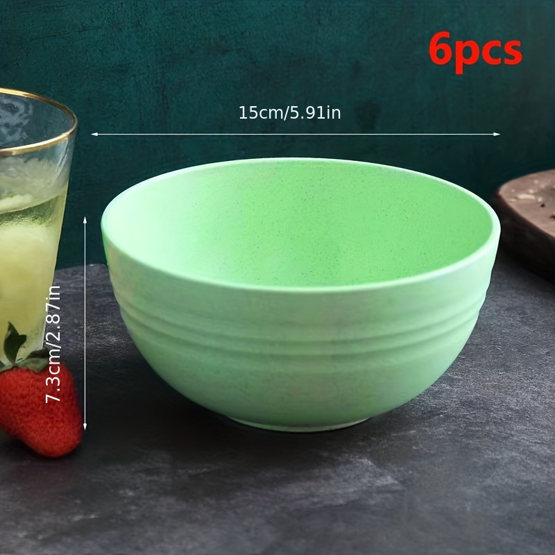 6pcs Unbreakable Cereal Bowl Microwave Dishwasher Safe