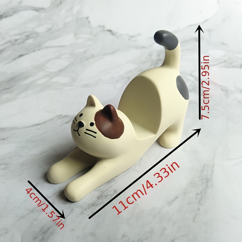 Cute Cat Ornament Glasses Holder Cartoon Animal Statue Art - Temu